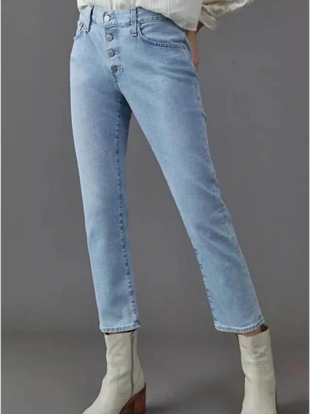AG for Anthropologie Nolan Ankle Button Up Jeans